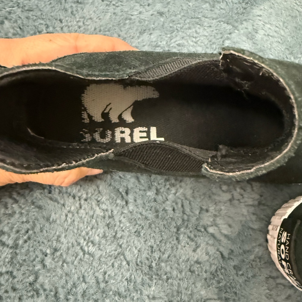 Sorel Out N About Slip On Black Suede Wedge Womens Size 7.5 Outdoor Comfy - Picture 10 of 10